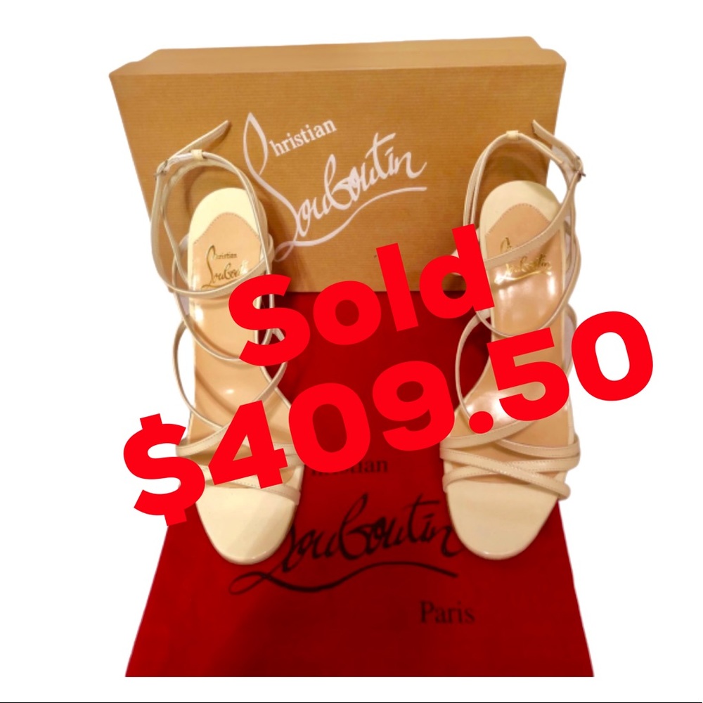 Christian Louboutin Capri Patent White Sandals 👠